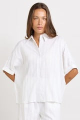 Ophelia Oversized Shirt - White/Black Stripe