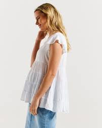 Danica Frill Top - White