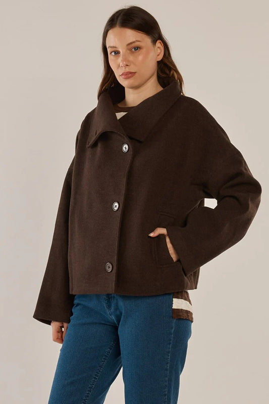 Prue Pea Coat -Chocolate