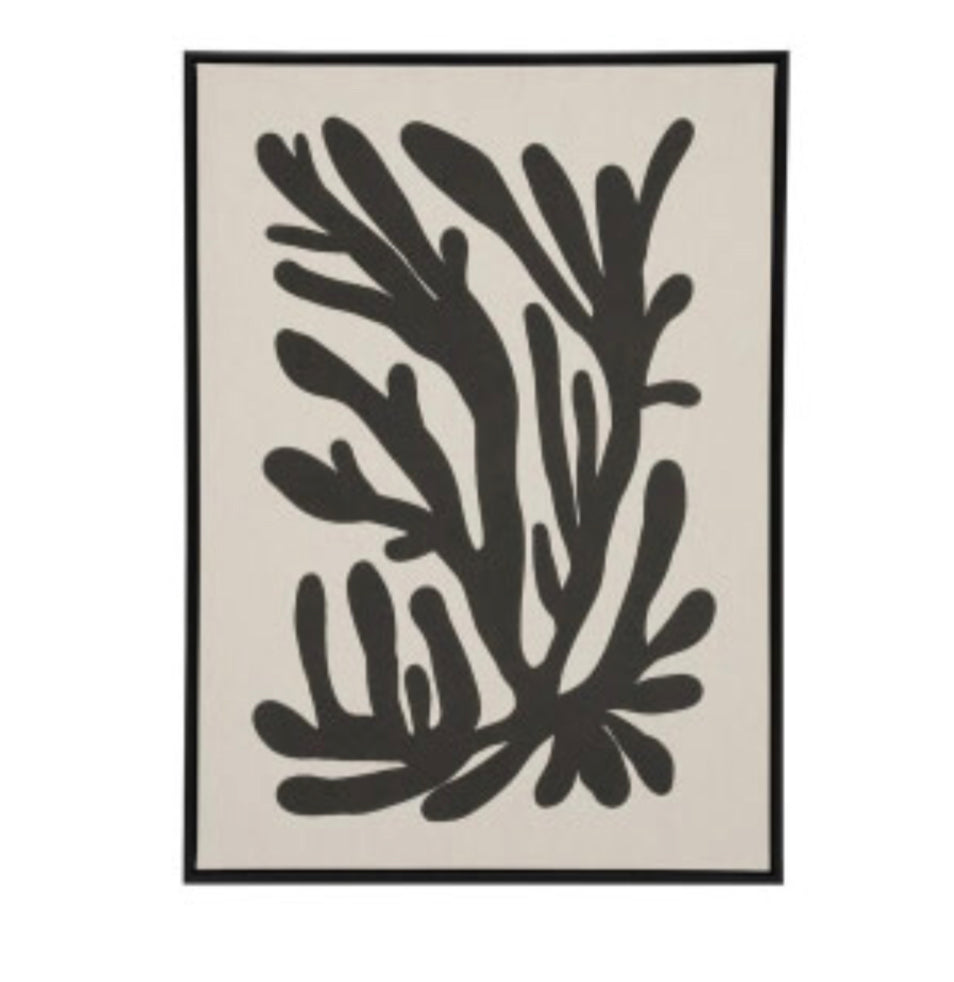 CORAL A TEXTURED CANVAS W BLACK FRAME