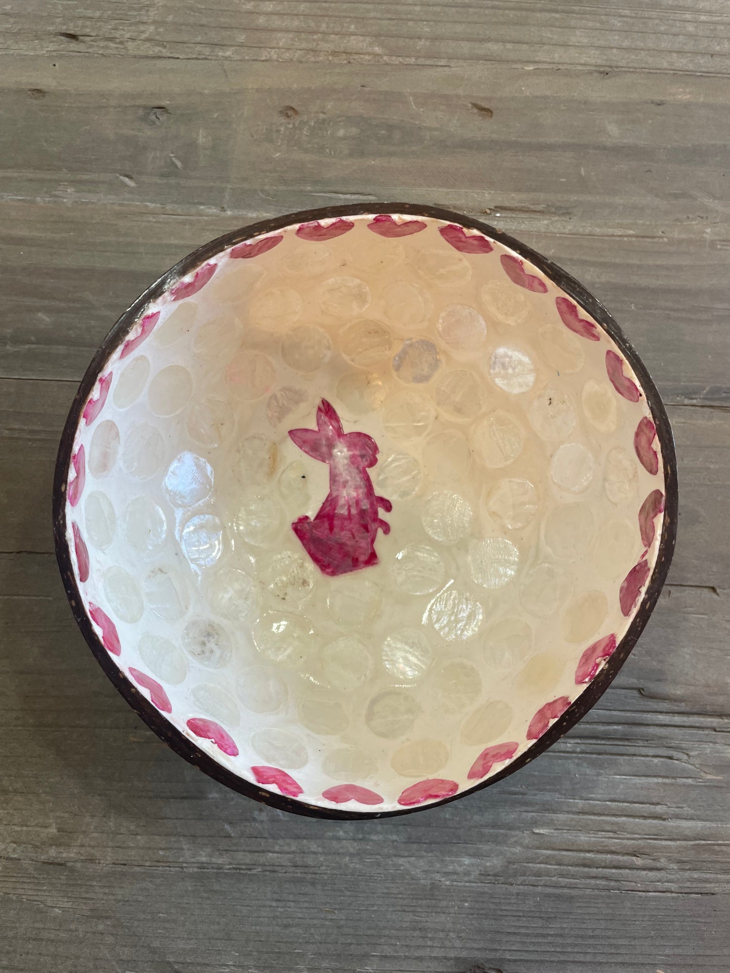 Coconut Bowl - Pink Bunny