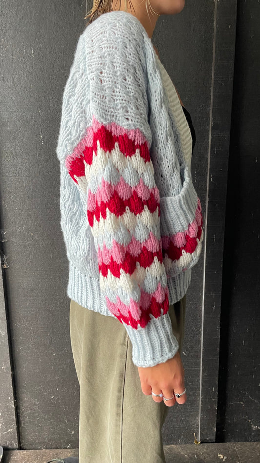 Tara Knit Cardigan -Blue