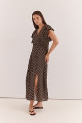 Elba Ruched Waist Dress - Polka Dot
