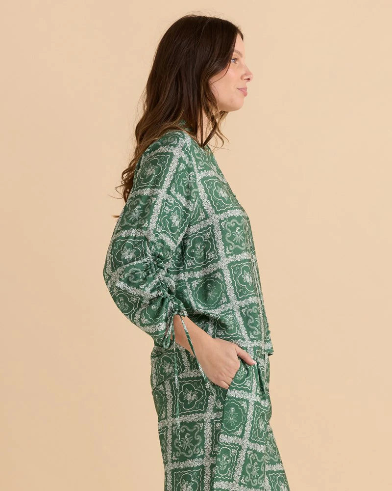 Belinda Blouse - Floral Tile Print