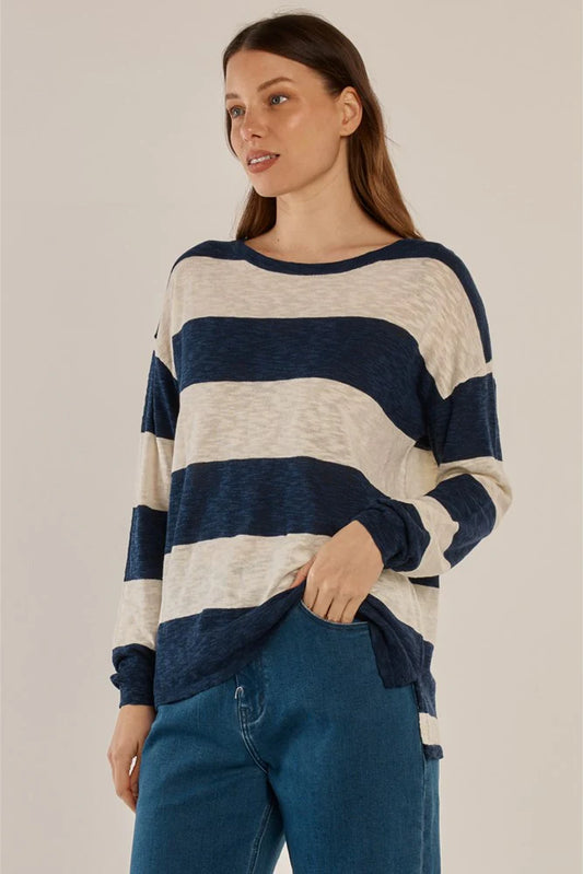 Natasha Knit Top - Ocean Stripe