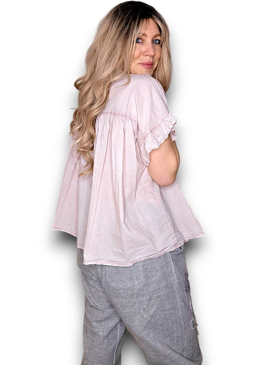 BABY PINK EYELET TOP