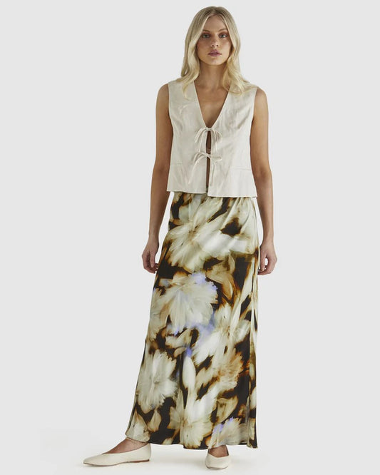 CARMINE SKIRT - BLURRED FLORAL