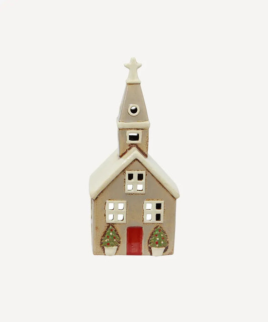 Alsace Tea Light Church Christmas Stone YA0060