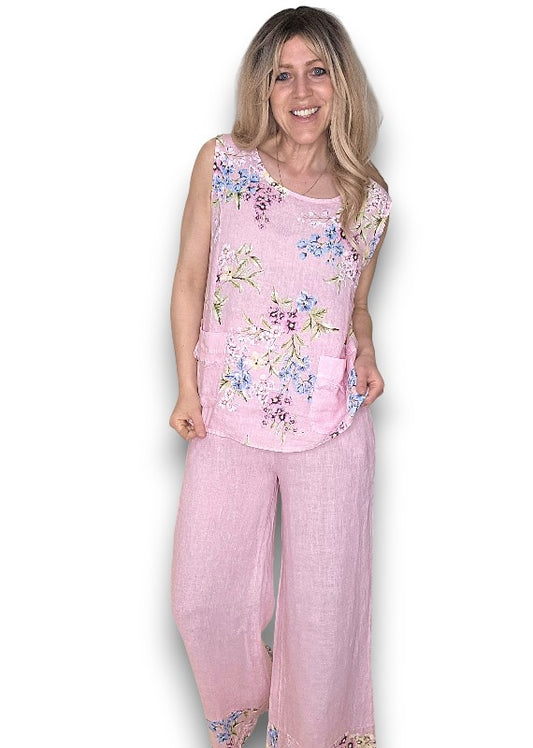 BUBBELGUM ROSIE LINEN TANK TOP