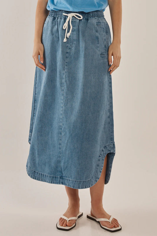 Brunch Denim Skirt - Oasis Blue