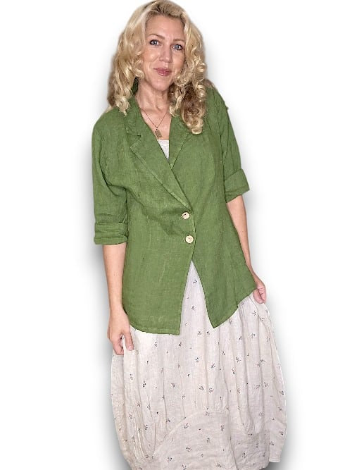 AVOCADO SUIT LINEN JKT