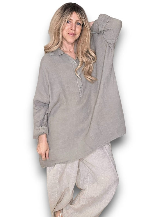 MOCHA COASTAL TUNIC SHIRT