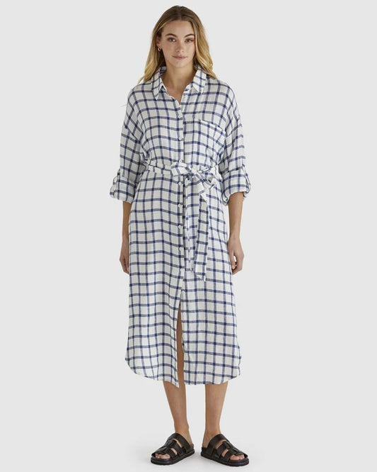 BEAU SHIRT DRESS -WHITE CHECK