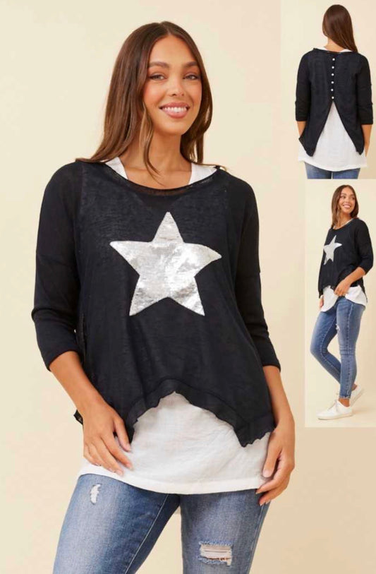 Silver Star Knit - Navy