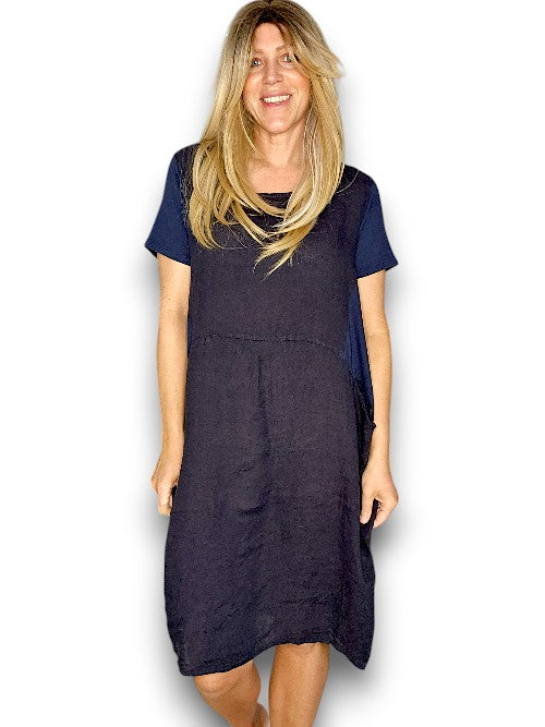 NAVY PLAIN JUNGLE DRESS