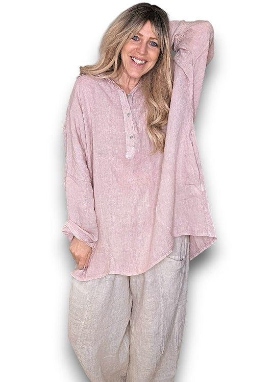 BABY PINK COASTAL TUNIC SHIRT
