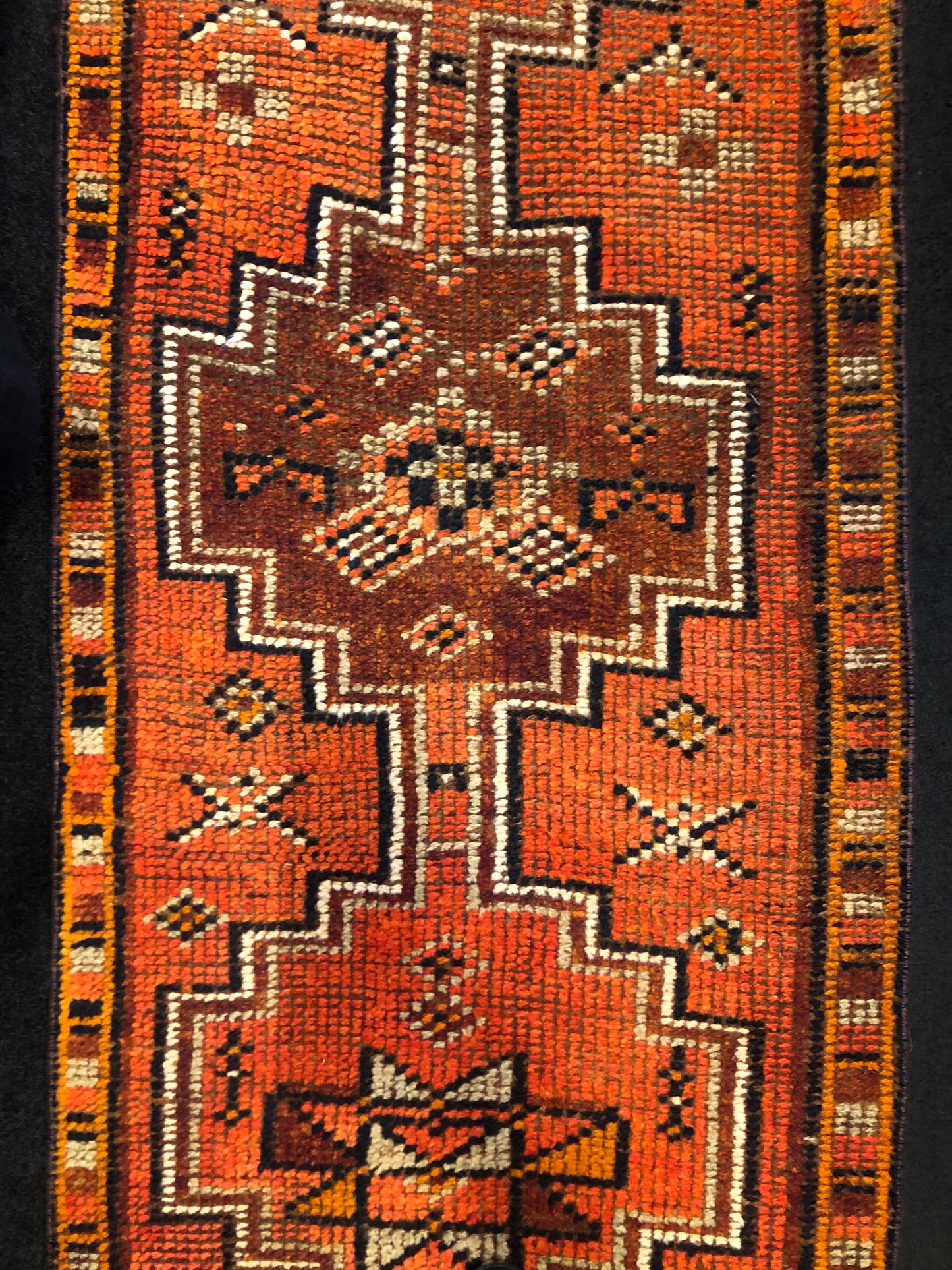 Vintage Hand Knotted Runner - Orange