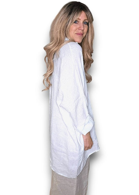 WHITE COASTAL TUNIC SHIRT