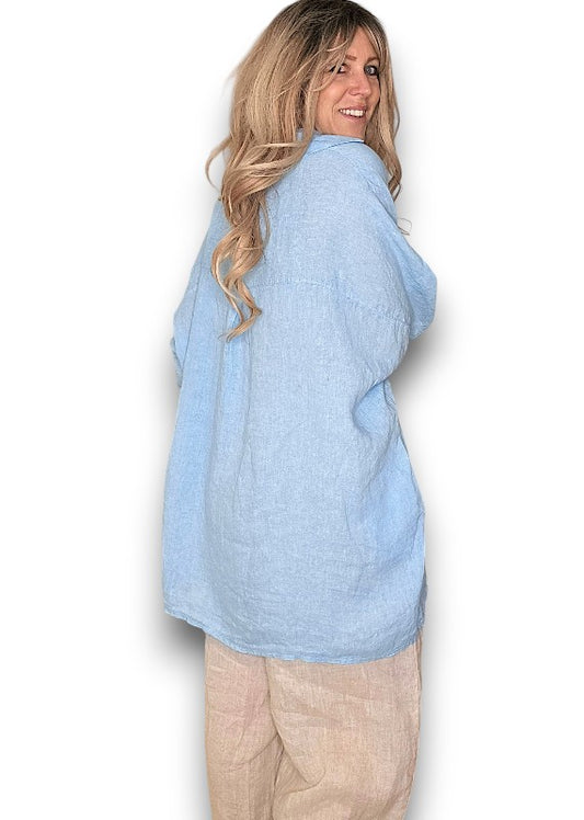 BABY BLUE COASTAL TUNIC SHIRT