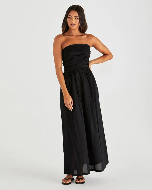 MINA STRAPLESS DRESS - BLACK