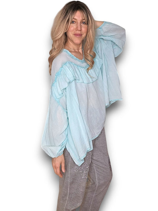 AQUA FRILL BALLOON SL TUNIC