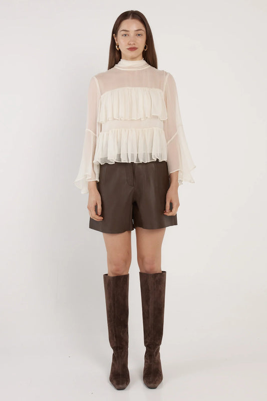Sienna Ruffle Blouse - Cream