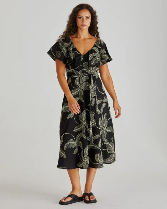 ROSITA RUFFLE DRESS - BLACK