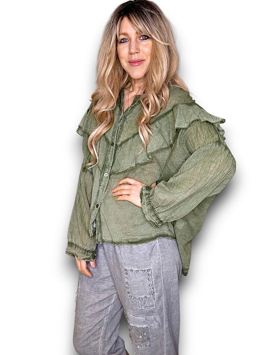 FOREST FRILL LONG SLEEVE TUNIC