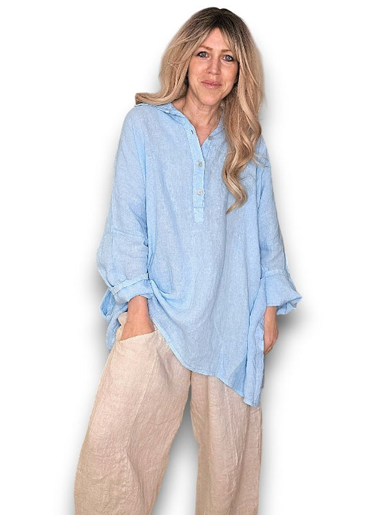 BABY BLUE COASTAL TUNIC SHIRT