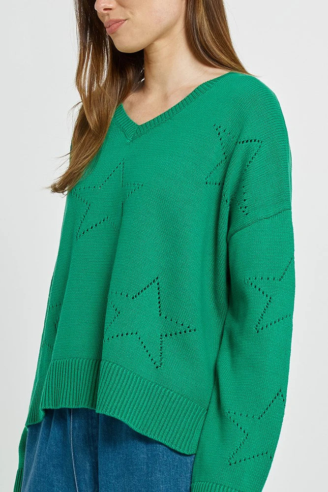 Selene Star Sweater - Green