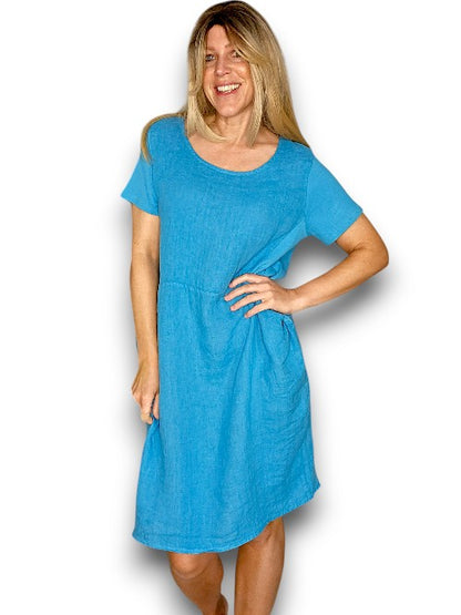 TURQUOISE PLAIN JUNGLE DRESS
