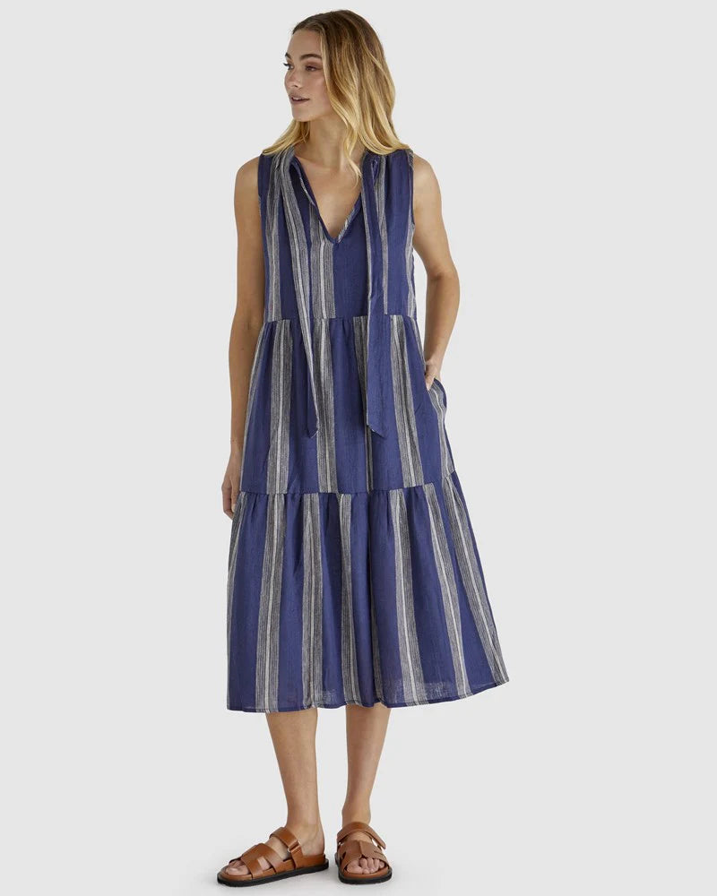 LIZZY DRESS - NAVY STRIPE