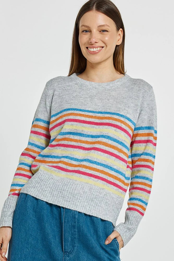 Elinda Sweater - Rainbow Stripe