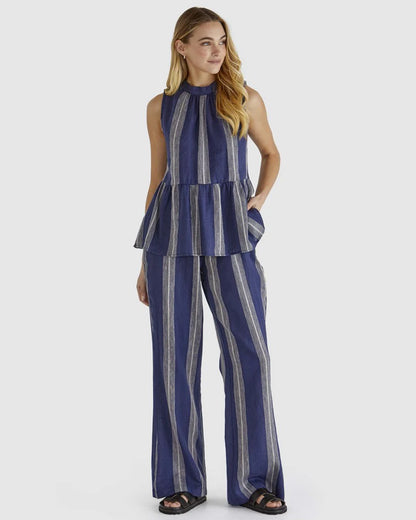 LIZZY PANT - NAVY STRIPE