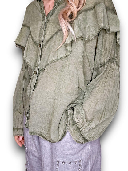 FOREST FRILL LONG SLEEVE TUNIC