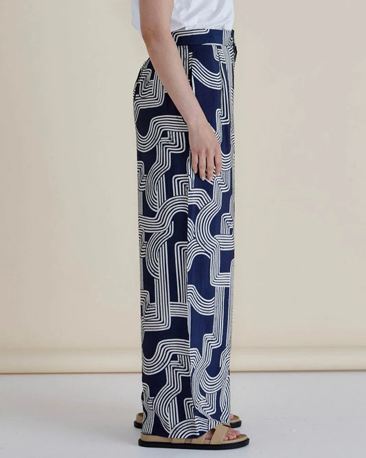 Zander Pant - Navy Geo