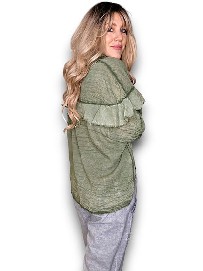 FOREST FRILL LONG SLEEVE TUNIC