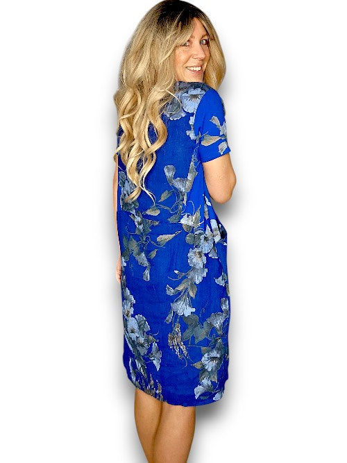 COBALT TRUMPET JUNGLE DRESS