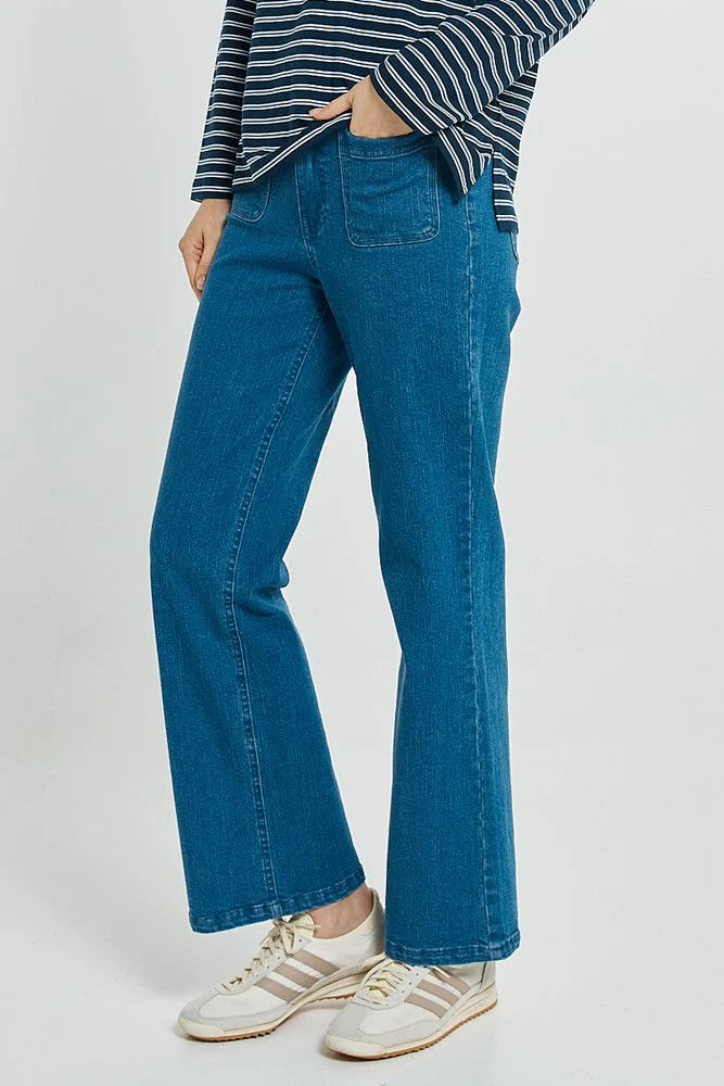 Patch Pocket Jean - Vintage Blue