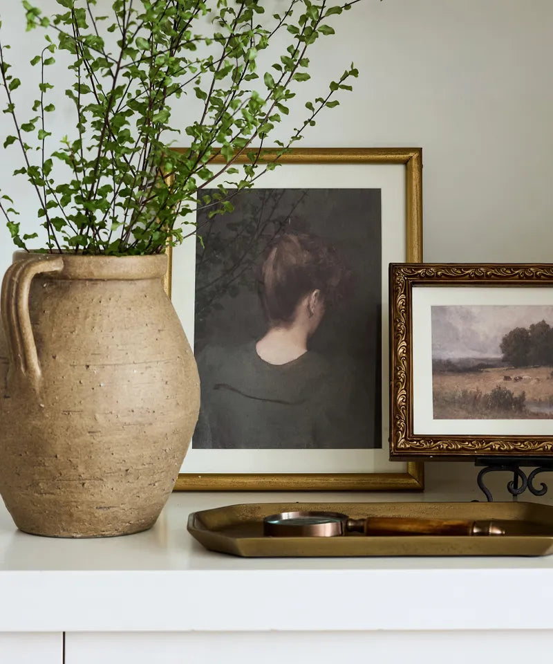 Vintage Portrait Lady in Green Wall Art
