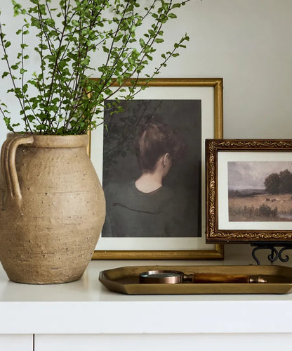 Vintage Portrait Lady in Green Wall Art