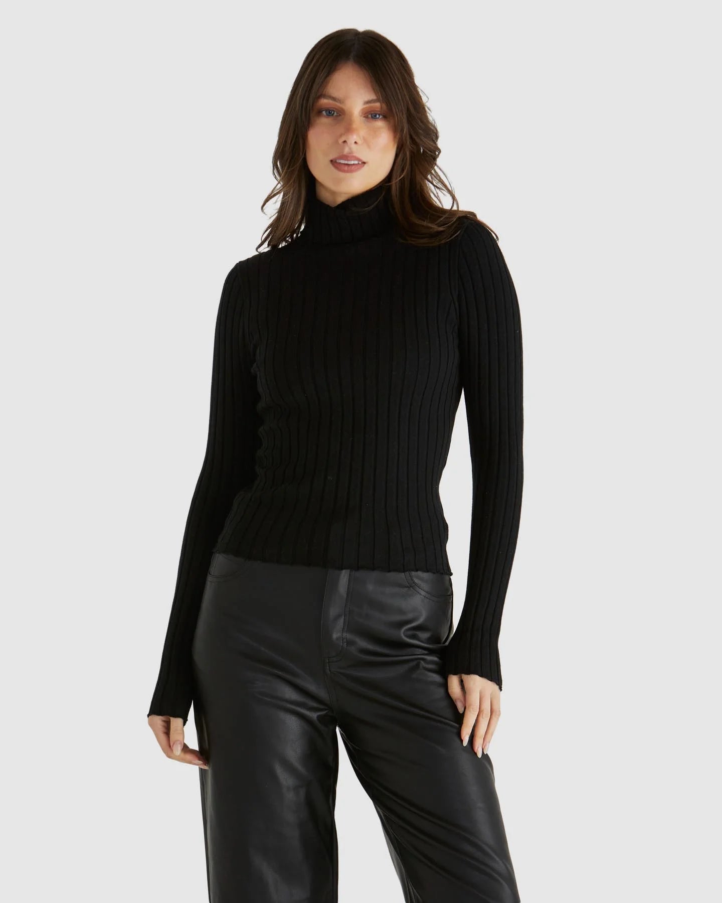 GINNY RIBBED KNIT - BLACK