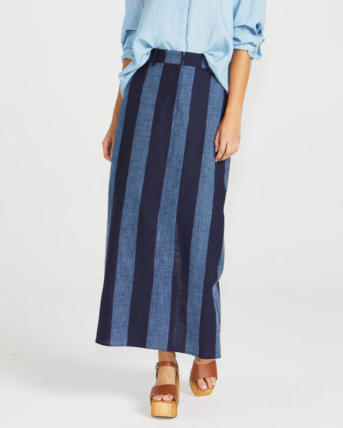 Cailee Maxi Skirt - Navy Stripe