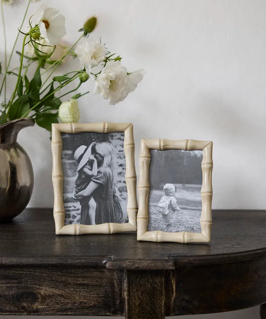 Faux Bamboo Cream Photo Frame 4x6"