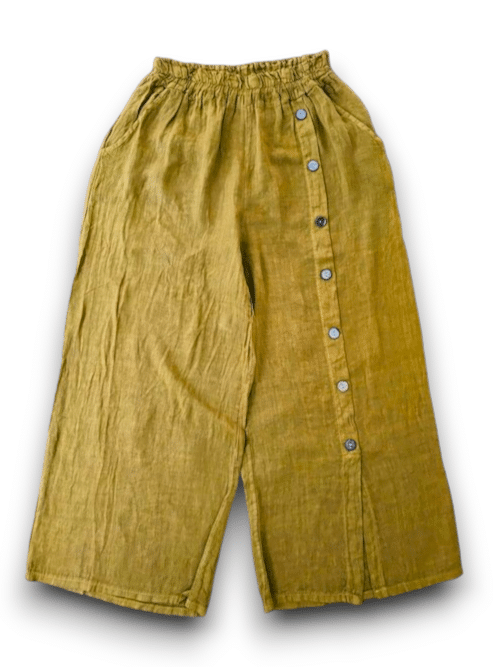 MUSTARD FRONT ROW BUTTON SAILOR PANT