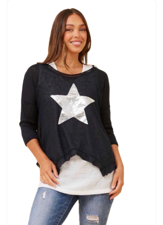 Silver Star Knit - Navy