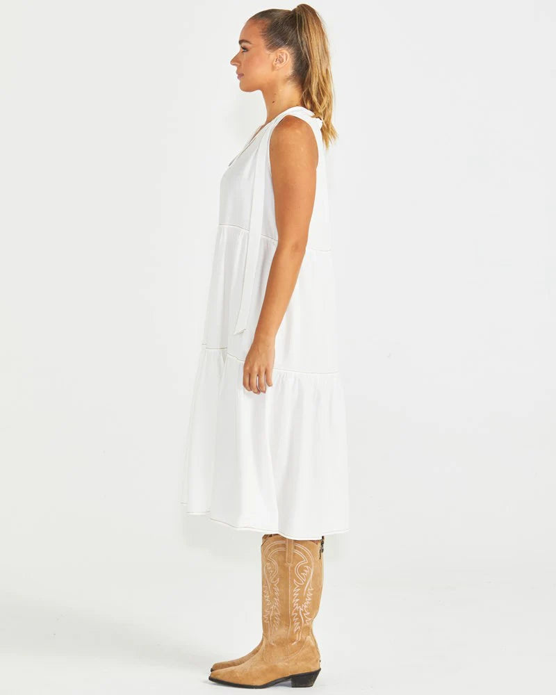 SEVILLE TIERED DRESS - WHITE