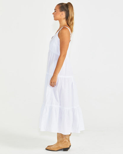 PHILLIPA TIERED MAXI DRESS - WHITE