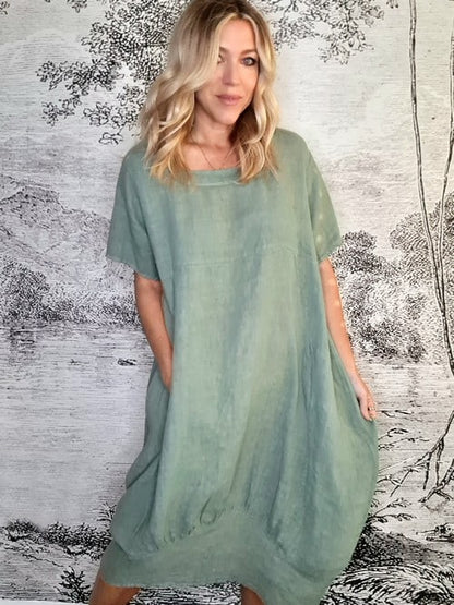 FORREST PLAIN MID SLEEVE MAXI DRESS