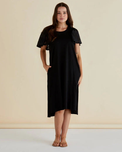 Sawyer Embroidered Dress - Black